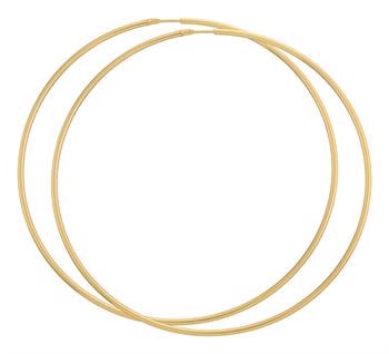 BNH Dame blanke 8 kt rødguld Øre creoler, Ø 75 mm x 1,5 mm
